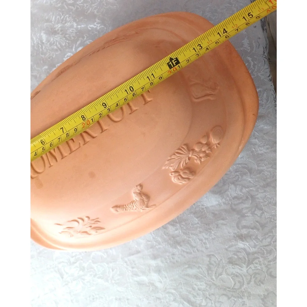 Romertopf 119 Germany Terracotta Orange Clay Large 14x10x7 Dutch Oven Roaster